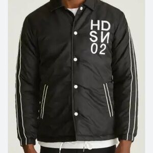 Hudson Jeans co NWT‎ SZ SM Logo Varsity jacket in black /white color way